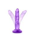 Dildo mini 5 cali w kolorze fioletowym, realistyczna tekstura, przyssawka, TPE