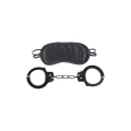 Zestaw do bondage z metalowymi kajdankami i opaską na oczy SPORTSHEETS SHADOW CUFF KIT