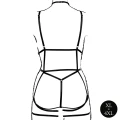 Seksowny body harness z otwartymi miseczkami i paskami do pończoch - Plus Size - Czarny