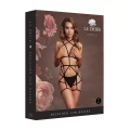 Strappy Open Cup Body Harness z podwiązkami, Regulowane paski, Uniwersalny rozmiar, Czarny