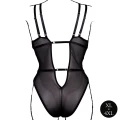 Bezprzewodowy bodysuit koronowy z regulowanymi ramiączkami - Plus Size - Czerń
