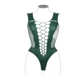Body V-Neck Teddy z siateczkowymi panelami - rozmiar XL-4XL, elegancki i zmysłowy