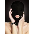 Stylowa maska do zakrywania oczu z otworem na usta - Czarna Maska Submission