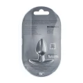 Korek analny z gładkiego silikonu - mały, 2,6 cala (6,5 cm), kolor gunmetal