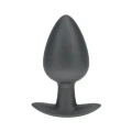 Zewnętrzny analny plug silikonowy - duży - 3,5 cala / 8,9 cm - kolor gunmetal