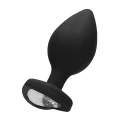 Luksusowy korek analny z diamentem - Extra Large, czarny silikonowy butt plug