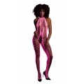 Bodystocking halterneck w kolorze neonowego różu, rozmiar XS/XL, elastyczny i wygodny