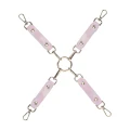 Złączki Hogtie do Kajdanek - Kolekcja Paris, Różowe, Skórzane, Luksusowe Detale