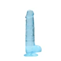 Realistyczne dildo z jądrami, długość 21 cm, technologia REALROCK, przyssawka