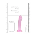 Dildo o realistycznym kształcie z przyssawką, przezroczyste, 17 cm długości, 4 cm średnicy