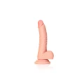 Realistyczny dildo zakrzywiony z przyssawką i kulkami - 18 cm, wodoodporny