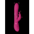 Stymulator dla kobiet z trójfunkcyjnym wibratorem króliczkiem, różowy, medyczny silikon