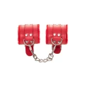 Anonymo handcuffs, PU leather, red, 27 cm