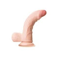 Realistyczne dildo TPE, naturalny odcień, długość 18,5 cm, przyssawka do mocowania