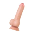 Realistyczne dildo TPE, naturalny odcień, długość 18,5 cm, przyssawka do mocowania