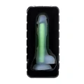 Świecące dildo realistyczne 13cm z dwuwarstwowego silikonu - Dick Glow Zielony