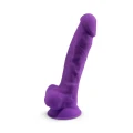 Realistyczne dildo silikonowe Silex, 17,6 cm, fioletowe, z przyssawką, do par