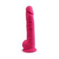 Realistyczne dildo silikonowe (38 cm) z przyssawką, różowe