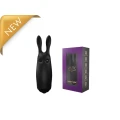 Wibrator kieszonkowy - silikonowy stymulator Rabbit czarny, 8,5 cm, wibrujący