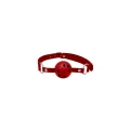 Knebel do ust czerwony z regulowanym paskiem, ergonomiczny, komfortowy i trwały
