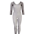 Elegancki czarny catsuit z siateczką, rozmiar S-L, 100% poliamid, zmysłowy styl