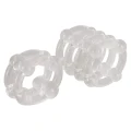 Zestaw pierścieni silikonowych na penisa i jądra, 2 sztuki, TPE, przezroczysty