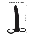 Dildo analne z pętlą na penisa i pierścieniem jąder, elastyczne, 16 cm, TPR