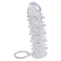 Osłona penisowa Crystal Skin z przedłużeniem 2cm, stymulacyjny TPE, 11cm długości