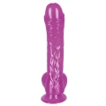 Elastyczne dildo o realistycznym kształcie, 19 cm długości, PVC, fioletowe