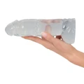 Przezroczysty dildo o dużych wymiarach, 23 cm długości i 5 cm średnicy