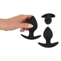 Zestaw 3 wtyków analnych z miękkiego silikonu, rozmiary 3 cm - 4,6 cm, Black Velvets