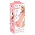 Masturbator 2w1 Nature Skin z przedłużeniem, TPE, długość 22,1 cm, intensywne doznania