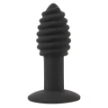 Korek analny wibracyjny typu twist z silikonu - Black Velvets, 7 trybów, 10,7 cm