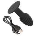 Korek analny wibracyjny typu twist z silikonu - Black Velvets, 7 trybów, 10,7 cm