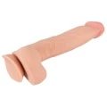 Realistyczne dildo TPE z ruchomą skórą, długość 25 cm, z przyssawką do mocowania