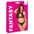 Zestaw eleganckiego topu i thongu Fantasy S-L z błyszczącymi rhinestones