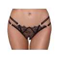 Stringi kroju Rio Crotchless S/M z dżetami i koronkowym akcentem, Cottelli LINGERIE
