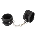 Kajdanki wegańskie z poliuretanu, regulowane zapięcie na rzepy, zdejmowany łańcuch