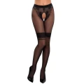 Rajstopy z otwartym krokiem w kolorze nude z czarnymi detalami, Cottelli LEGWARE