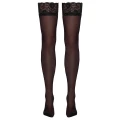 Pończochy czarne XL z koronkowym wykończeniem, 20 den, Cottelli LEGWARE