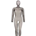 Kombinezon Catsuit z maską S-L, przylegający, z siateczkowego materiału, dla odważnych用户