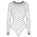 Body z siatki Cottelli Fantasy S-L z długimi rękawami i dżetami w kolorze czarnym