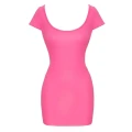 Sukienka koktajlowa hot pink M, 90% poliester, 10% elastan, dekolt w serek