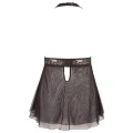 Koronkowa babydoll w rozmiarze 3XL z halter szyjką i rozciętymi miseczkami