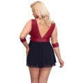 Elegancka Babydoll Bondage 3XL z ozdobnymi mankietami i niskim wycięciem