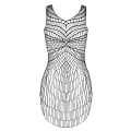 Sukienka kąpielowa D607 z geometrycznym splotem, luźniejszym dnem, O/S