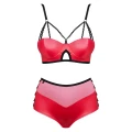 Komplet bielizny Leatheria 2-częściowy czerwony S/M z regulowanymi ramiączkami