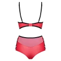 Komplet bielizny Leatheria 2-częściowy czerwony S/M z regulowanymi ramiączkami