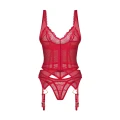 Dwuczęściowy komplet bielizny: gorset i stringi Cupide Desir L/XL w czerwonym kolorze