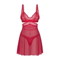 Elegancki komplet bielizny Cupide Desir: babydoll z regulowanymi stringami L/XL